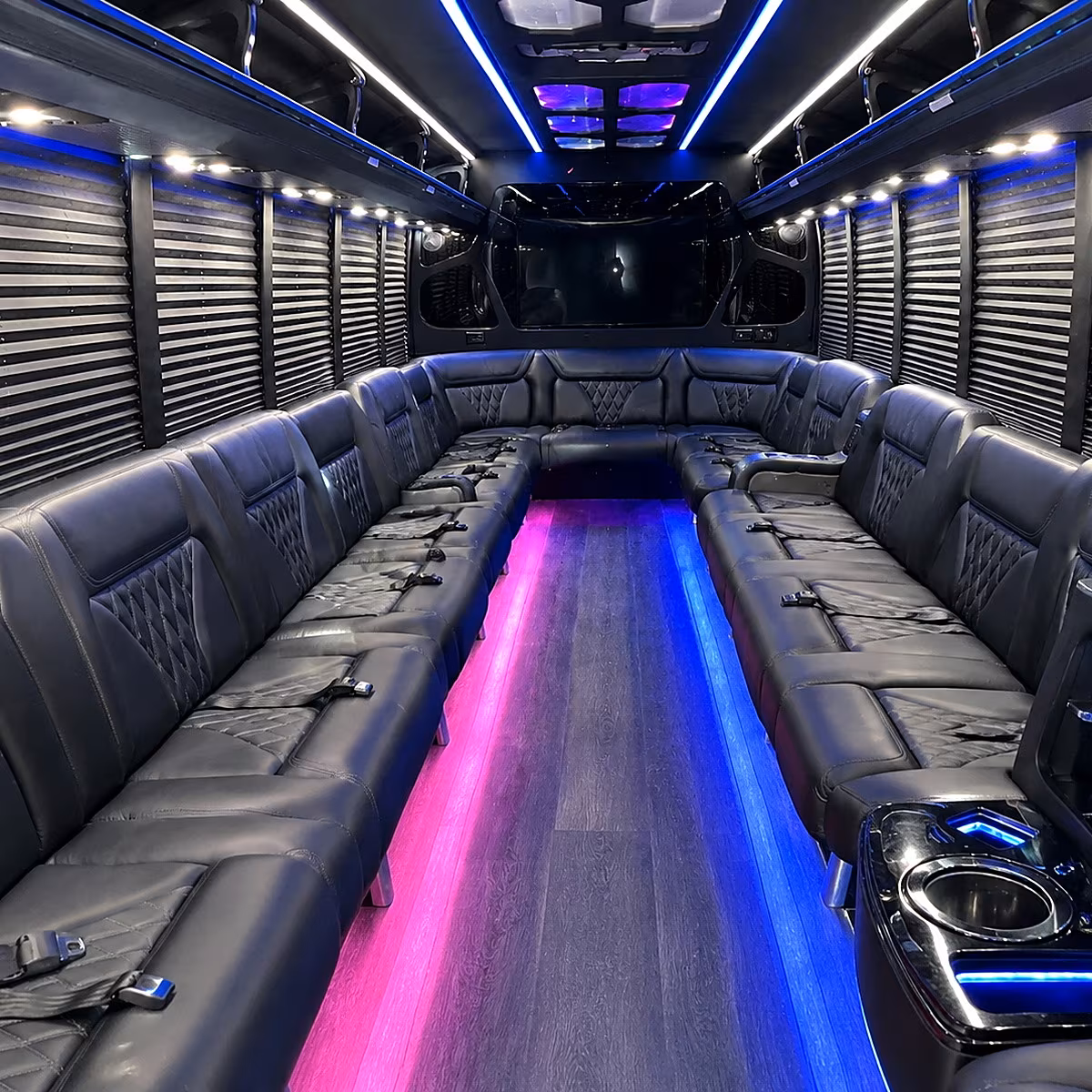 Coral Springs Prom & Homecoming Transportation party bus interior