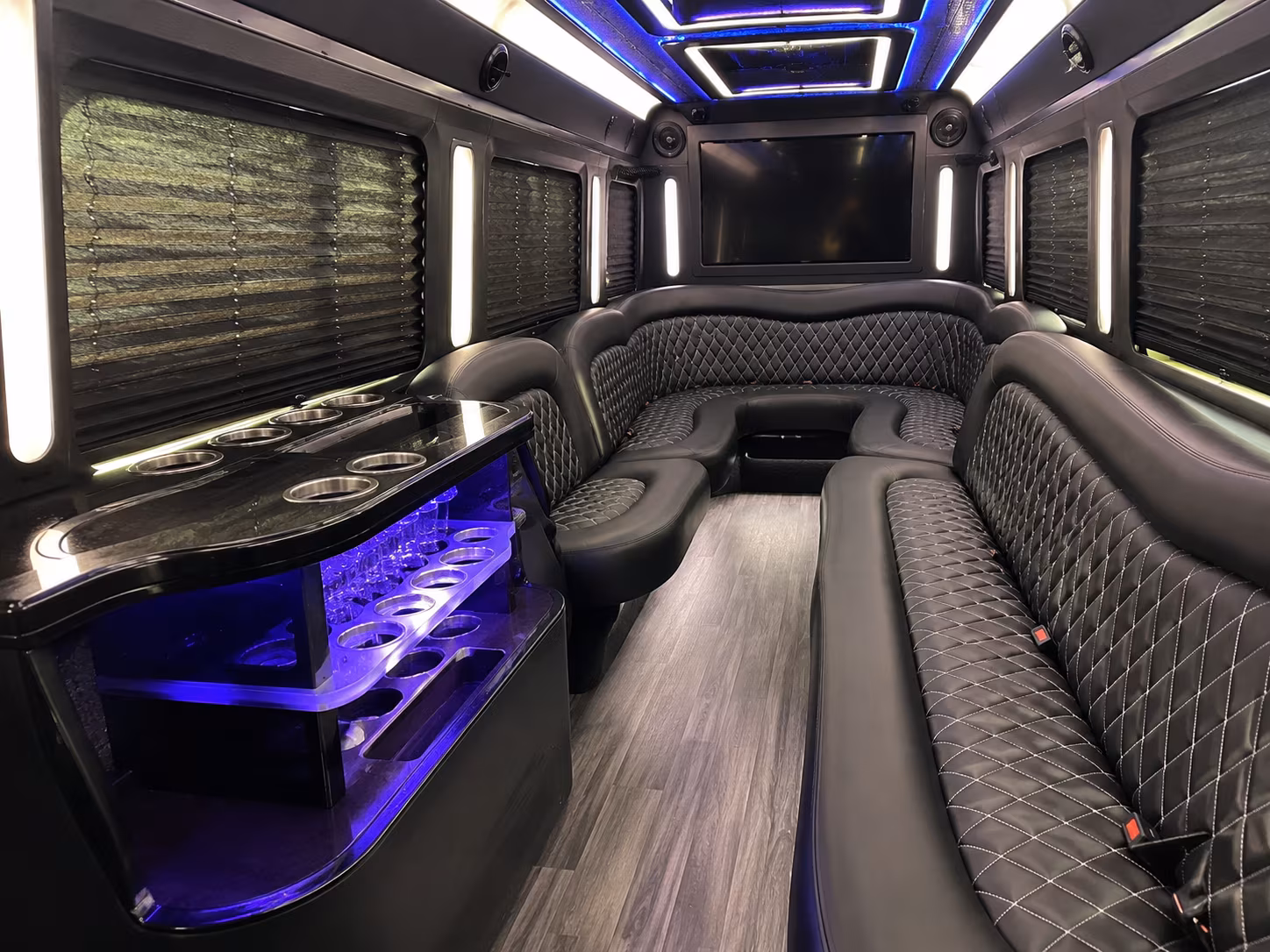 Coral Springs Winery Tour & Pub Crawl Transportation party bus interior
