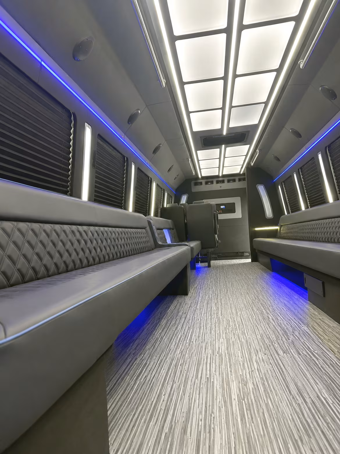 Interior of a party bus rental serving Coral Springs