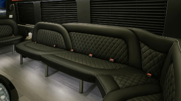 Interior of Charter Bus Company Tamarac's 14 Passenger Sprinter Limousine in Tamarac