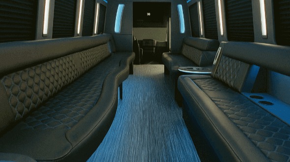 Interior of Charter Bus Company Lauderhill's 20 Passenger Party Bus in Lauderhill
