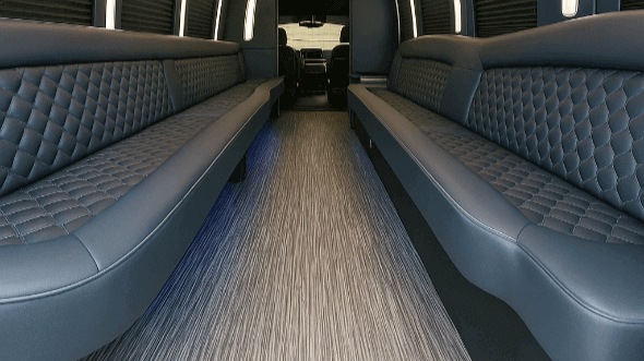 Interior of Charter Bus Company Tamarac's 20 Passenger Party Bus in Tamarac
