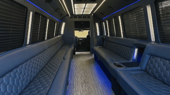 Interior of Charter Bus Company Plantation's 25 Passenger Party Bus in Plantation