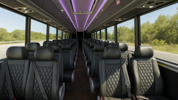 Interior of Charter Bus Company Coral Springs's 28 Passenger Minibus in Coral Springs
