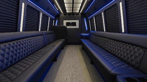 Interior of Charter Bus Company Davie's 28 Passenger Party Bus in Davie