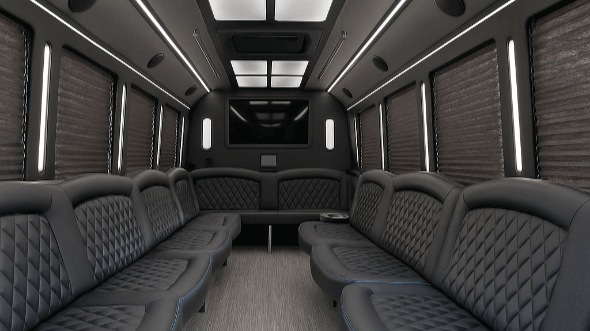 Interior of Charter Bus Company Hollywood's 28 Passenger Party Bus in Hollywood