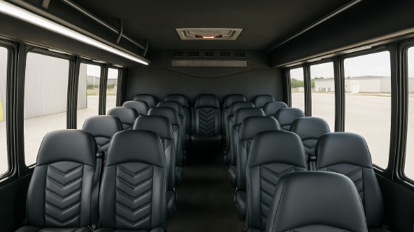 Interior of Charter Bus Company Coral Springs's 30 Passenger Minibus in Coral Springs