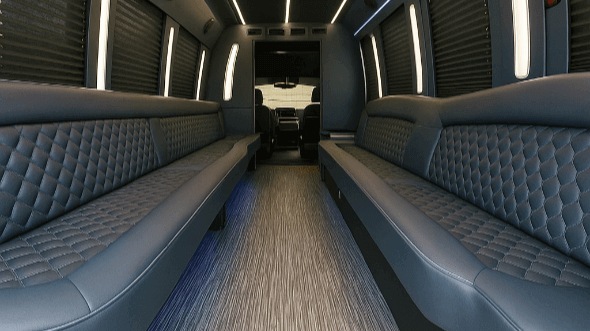 Interior of Coral Springs Party Bus Company's 30 Passenger Party Bus in Coral Springs