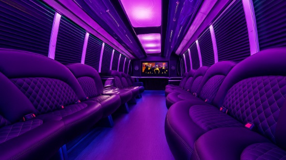 Interior of Charter Bus Company Hollywood's 30 Passenger Party Bus in Hollywood