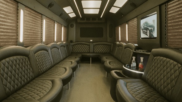 Interior of Charter Bus Company Margate's 30 Passenger Party Bus in Margate