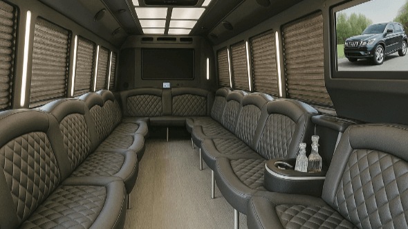 Interior of Charter Bus Company Sunrise's 40 Passenger Party Bus in Sunrise
