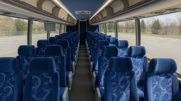 Interior of Charter Bus Company Coral Springs's 44 Passenger Charter Bus in Coral Springs