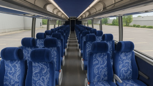 Interior of Charter Bus Company Coral Springs's 55 Passenger Charter Bus in Coral Springs