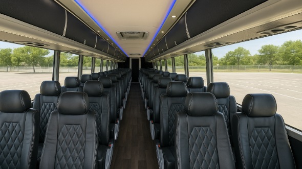 Interior of Charter Bus Company Coral Springs's ADA Charter Bus in Coral Springs