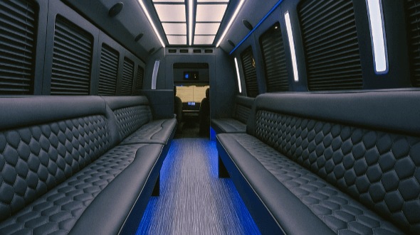 coral springs 30 passenger party bus inside